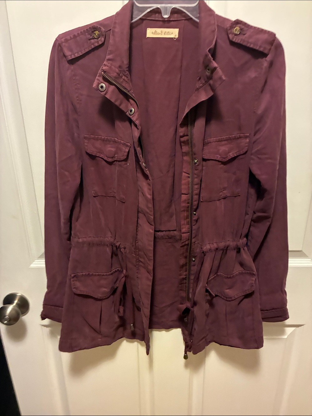 Altar’d State Plum Drawstring Utility Jacket - Picture 3 of 9